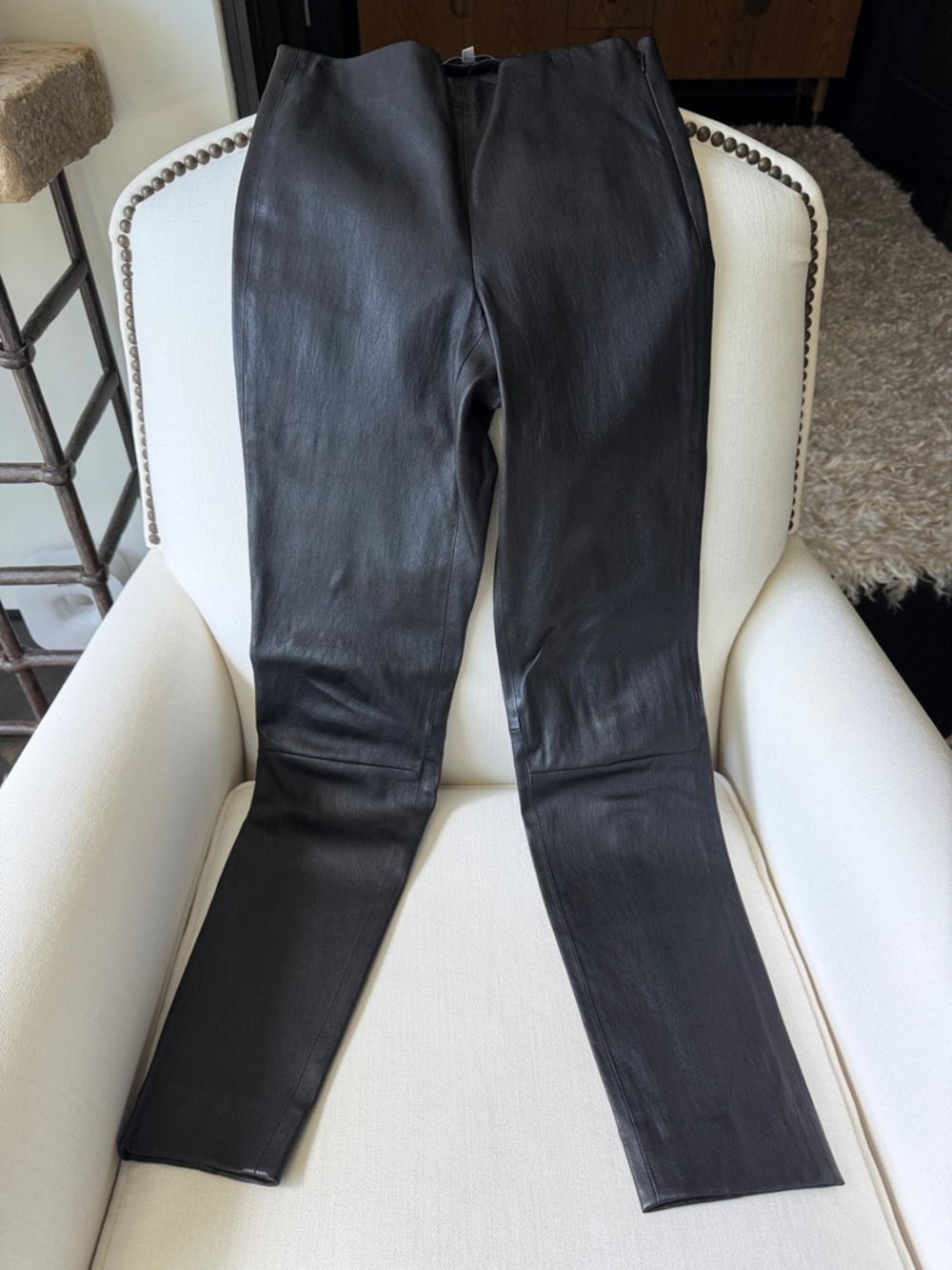 Vince Black Skinny Leather-Look Women’s Jeans